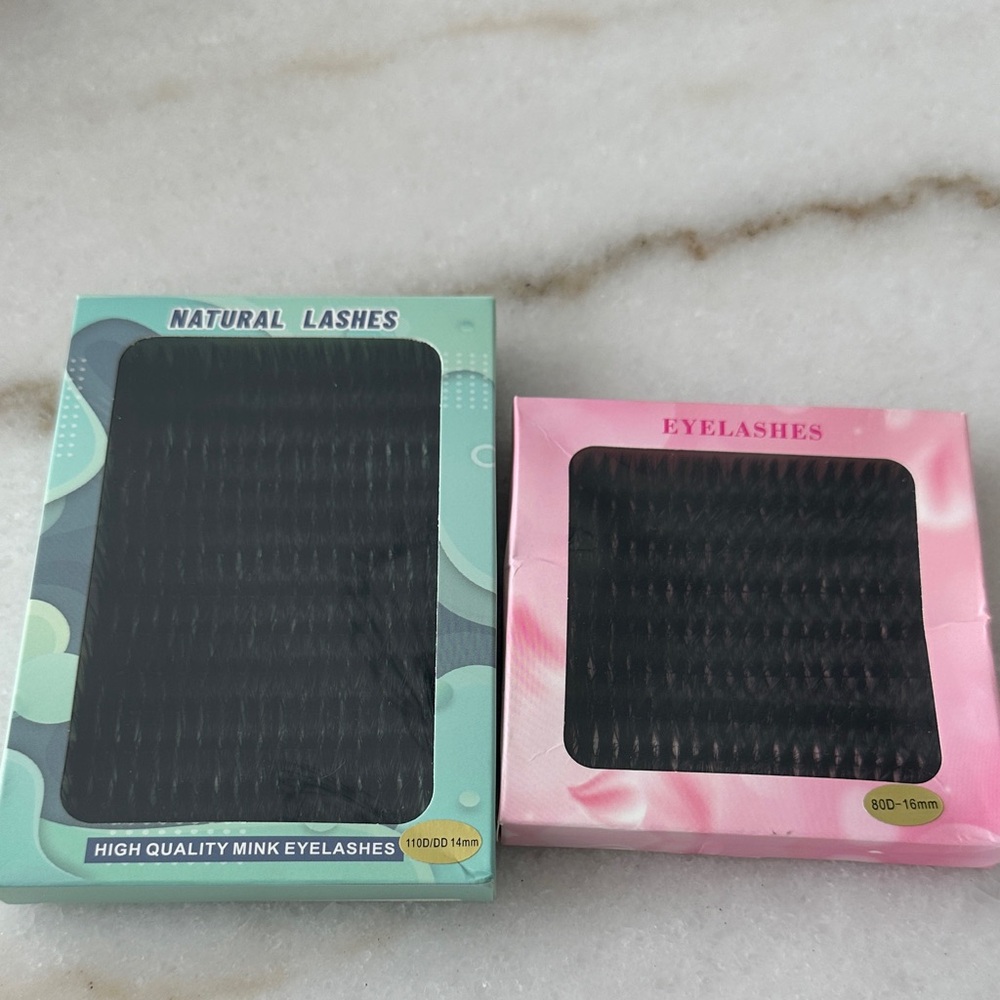 2 sets of lash clusters mix sizes 110D/DD 14 mm & 80D 8-16mm